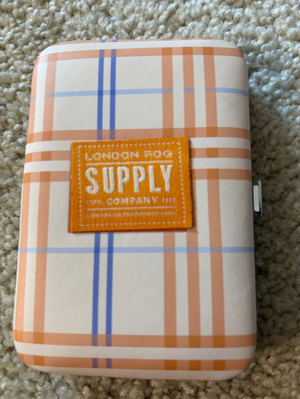 London Fog Peach & Blue Plaid Manicure Stainless Steel (Case Only)